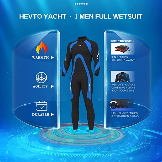 HEVTO Kids 2mm Neoprene Shorty Wetsuit – Front Zip Full Wetsuit For Swimming, Snorkeling, Surfing In Cold Water (Toddler To Youth)