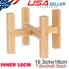 7.6in Flower Stand Plant Rack Shelf Bamboo Planter Storage Display Shelving Unit