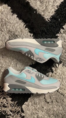 Wolf Grey Nike White And Turquoise Trainers Nike Air Max 90 White