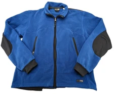 REI Fleece Jacket Mens Large Full Zip Blue Polartec Wind Stopper Logo