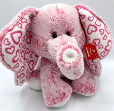 Aurora Elephant Pink Heart Ears 10 SUPER Soft Clean Mink Plush NWT 2015