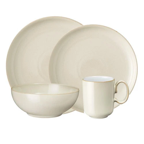 Denby Linen coupe 16Pc Dinnerware Set, Service for 4 