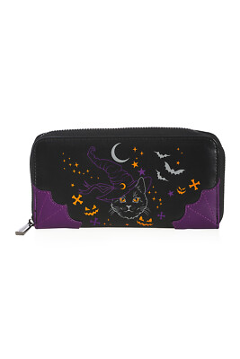 Banned Alternative Geldbörse Spell On Me Geldbeutel Katze Witch Cat Fledermaus