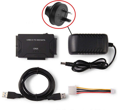 USB 3.0 to IDE SATA Converter External Hard Drive Adapter Kit with Power Adapter