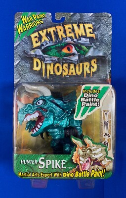 MATTEL 1997 SERIES 2 EXTREME DINOSAURS WAR PAINT WARRIORS SEALED HUNTER SPIKE