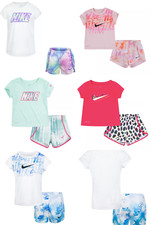 New Nike Little Girls Graphic Shirt  Shorts Set Choose Size  Color MSRP 38