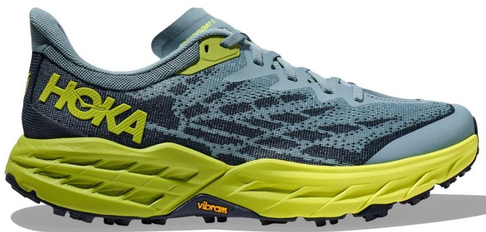 Hoka One One Speedgoat 5 1123159 SBDCT Mens 10 Shoes Stone Blue Citron Sneaker Hoka One One HOKA Speedgoat 5 Stone Blue Citron for sale | eBay main image 4