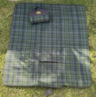 Crossland Waterproof Green Plaid Picnic Blanket Folding Stadium