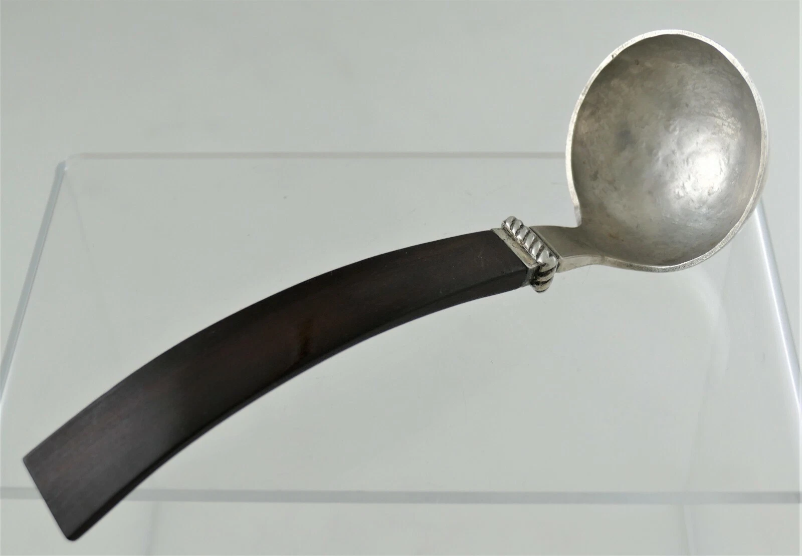 Spratling Sterling Silver Rope Wood Handle Gravy Sauce Ladle Hammered Bowl 1940!