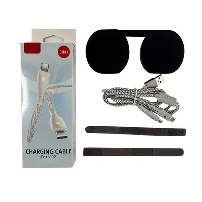 1 IN 2 Out Handle Charging Cable Glasses Protective Cap Non-Slip Pad For PS5 VR2
