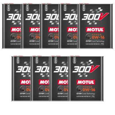 Motul 300V POWER 0W16 100% Synthetic Engine Oil 110855 2L 9 Pack