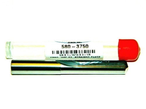 Broca de flauta recta de carburo sólido de 3/8" 140 puntos hecha en EE. UU. 580-3750 - Imagen 2 de 2