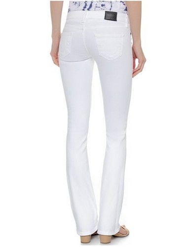 True Religion Brand Mujer Becca mediados de subida Herradura Bolsillo  Blanco Boot Cut Jeans | eBay