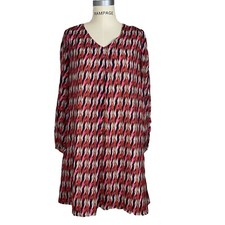 MAAC London multicolor geometric print long sleeve knee length dress sz XS