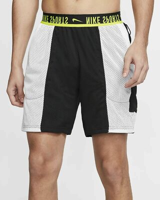 Nike Sportswear Reversible Training Shorts Black Volt CJ7645-010 Men Size  Large