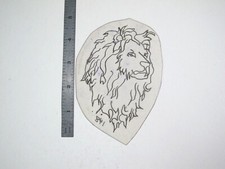 vtg 1960s 1970s Tattoo Flash acetate stencil 3/4 Lion Head v2 LT2