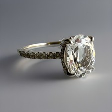 2 Ct Oval Cut Simulated Diamond Engagement Wedding Ring .925 Sterling Silver