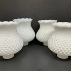 Lot 4 - Vintage Tulip Hobnail Lamp Shade, Milk Glass, 1 5/8" Fitter Table Lamp