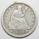 1854-O 25c Seated Liberty Silver Quarter w/ Arrows - RAW - Nice Coin