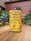 RARE, VINTAGE BROWNELL'S SPERM OIL PAPER LABEL HALF PINT TIN, WITH SPERM OIL