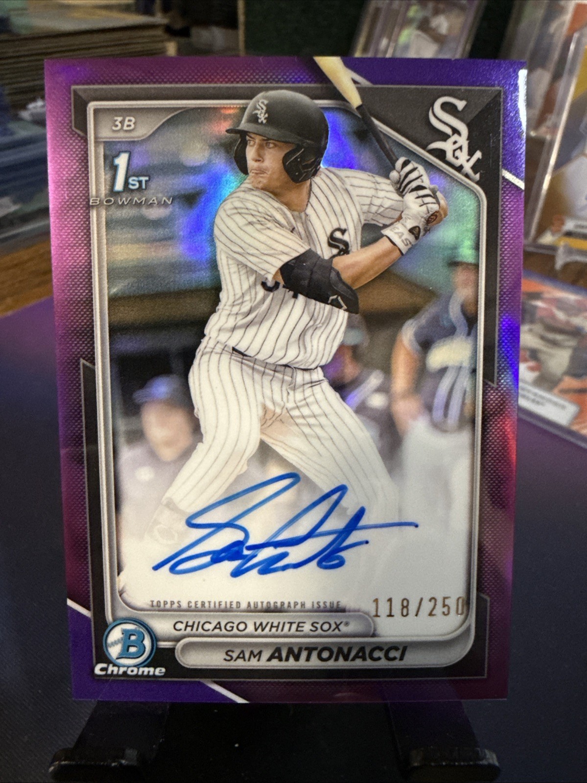 Sam Antonacci 2024 Bowman Draft Chrome 1st Purple Refractor Auto /250 #CPA-SA