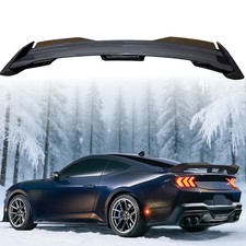 Carbon Fiber Style Rear Trunk Spoiler Wing Set For 2024 2025 Ford Mustang