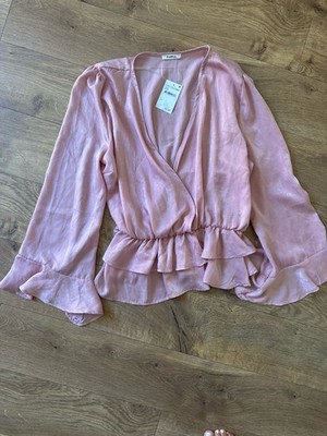 ProBlue Surplice Ruffled Top blouse Pink S. NWT