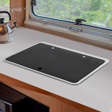 RV Sink Kitchen Sink with Hot&Cold Faucet and Tempered Glass Lid Stainless Steel
