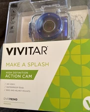 NEW IN PACKAGE ~ VIVITAR DVR783HD High Def Action Cam Waterproof Case Blue