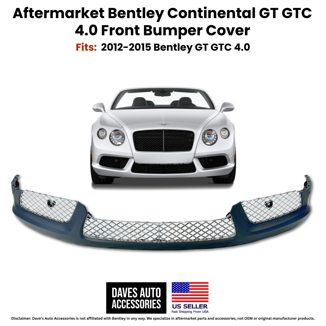 2012-2015 Bentley Continental GT GTC Front Bumper Cover & Grille Set