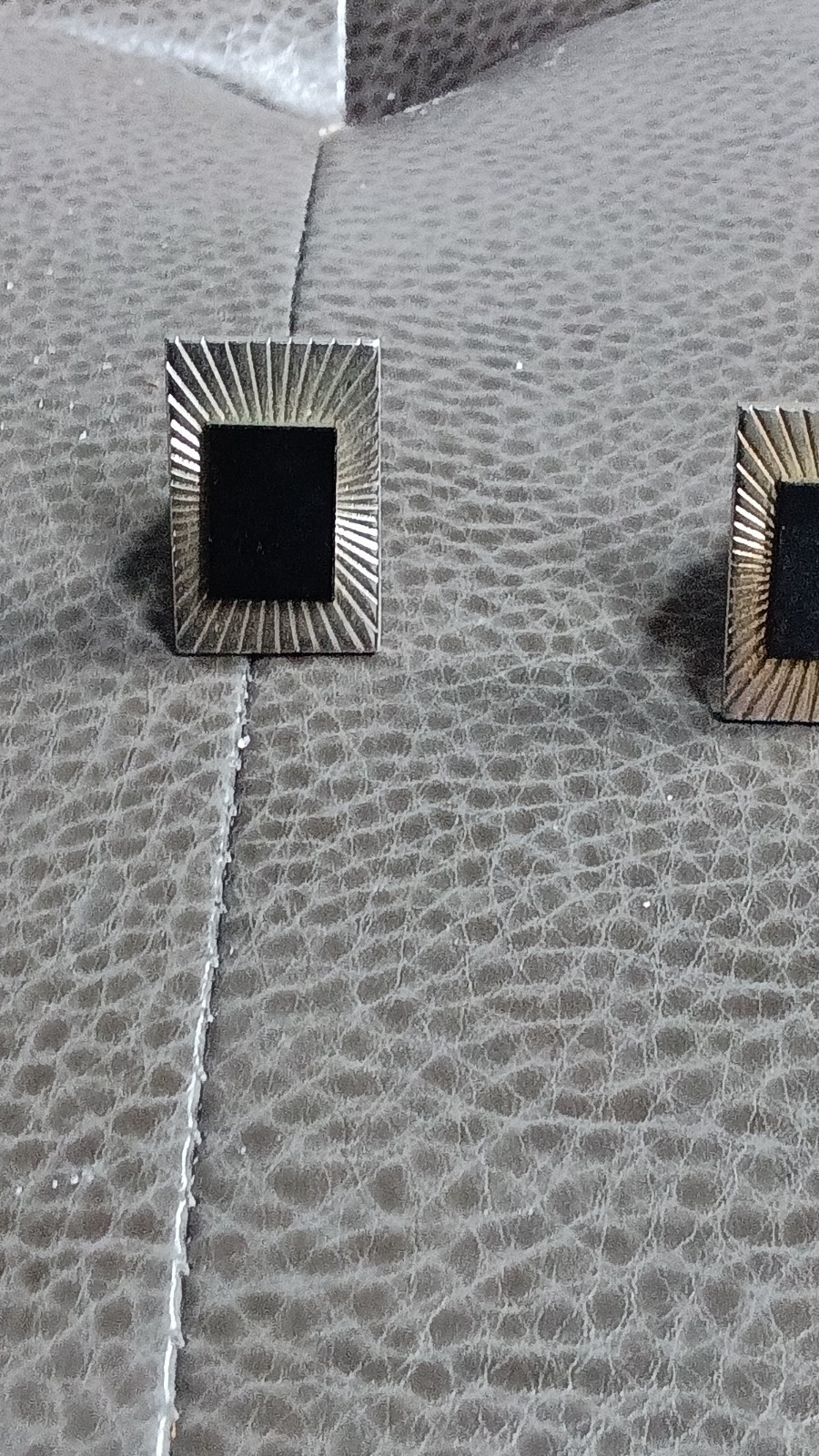 Dante Vintage Rectangular Silver Tone Cufflinks B… - image 2