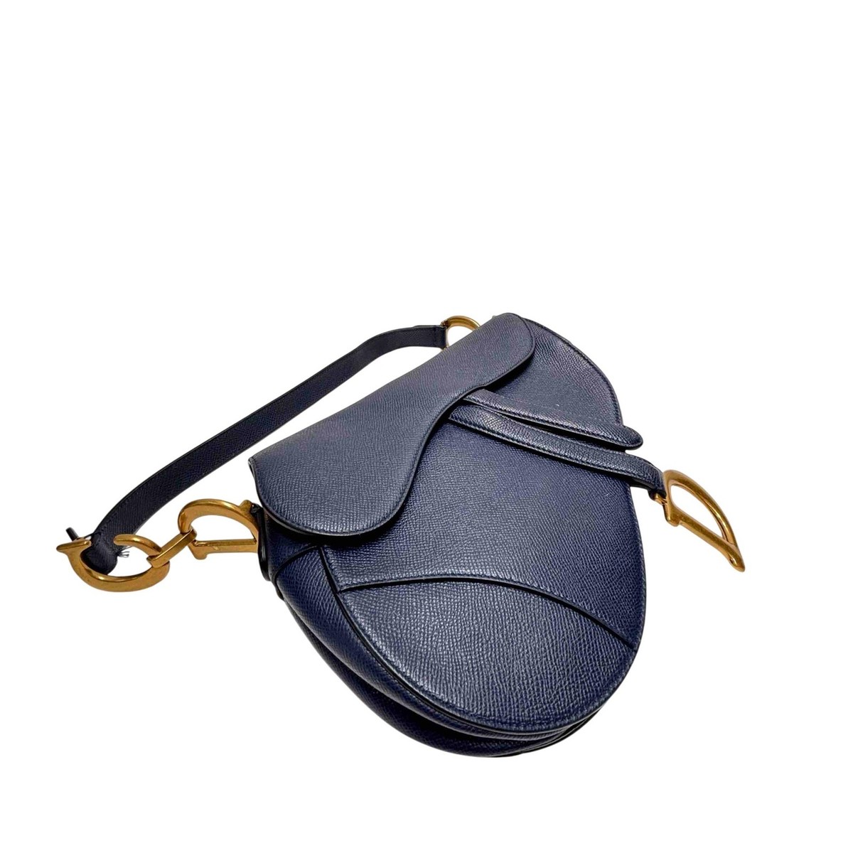 Dior ネイビー ショルダーバッグ CHRISTIAN DIOR: Oblique Galaxy Calfskin World Tour Messenger Pouch