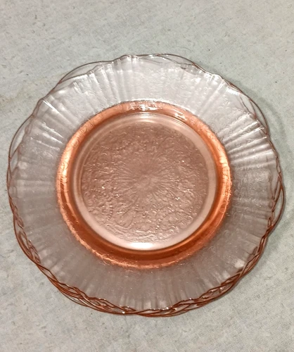 Set of 6 MacBeth Evans AMERICAN SWEETHEART Pink Glass Bread and Butter Plates