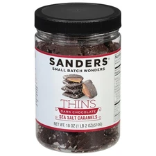 Sanders Dark Chocolate Sea Salt Caramel Thins 18 oz Pack Kosher No Preservatives