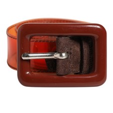 MIU MIU Belt Orange PVC Waist Women Cintura Square Buckle 85cm / 34in RRP 150usd