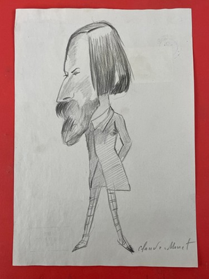 #ad Claude Monet Drawing on paper Handmade signed and stamped $125.00