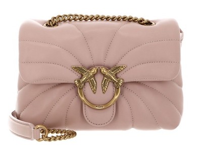 PINKO Love Puff Mini CL Sheep Nappa Quilt Tasche Cipria - Antique Gold