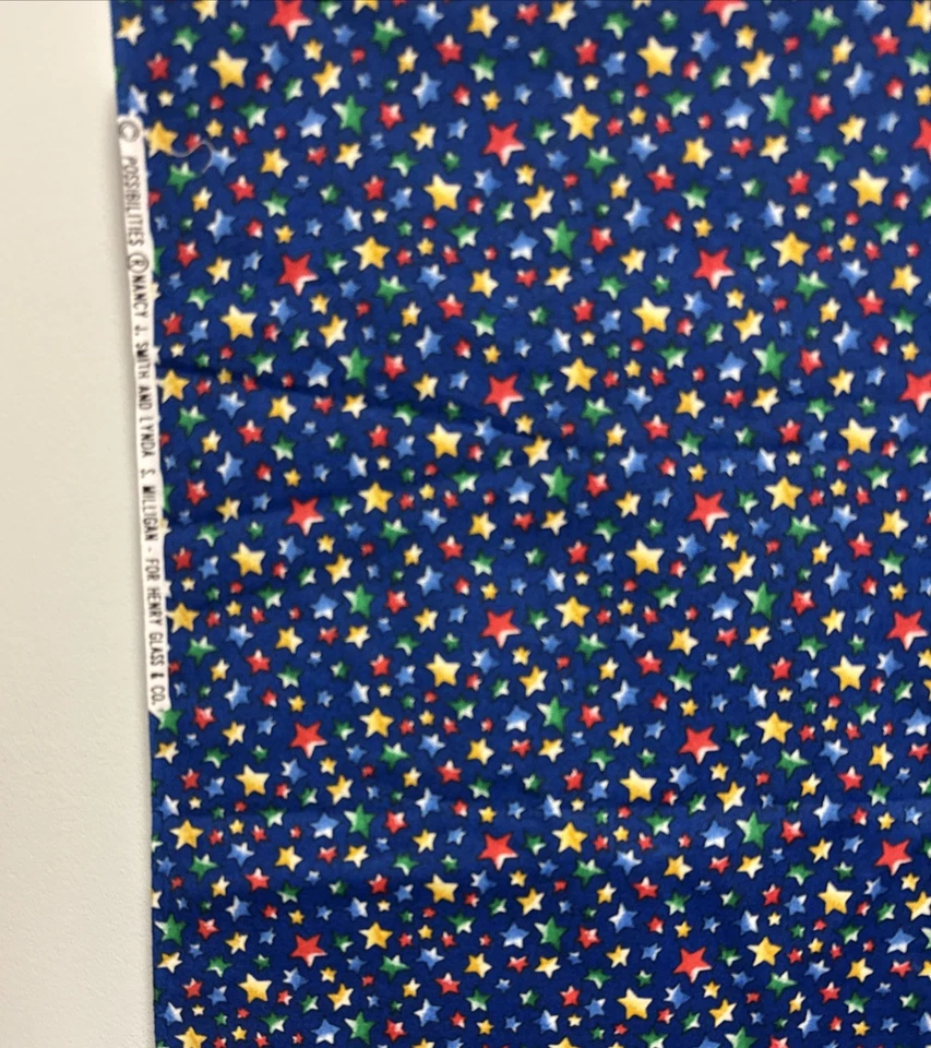 Stars Print Fabric Remnant Possibilities Nancy J Smith Henry Glass 53"x 43" - Image 4 of 4
