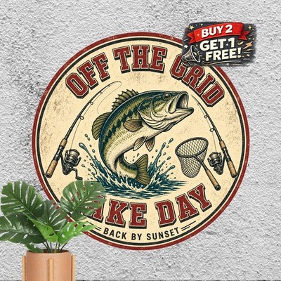 Retro Vintage Graphic Icon Badge Round Aluminum Metal Tin Sign Plaque 8x8
