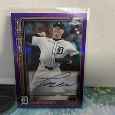 TY MADDEN 2025 TOPPS CHROME ROOKIE PURPLE REFRACTOR RC AUTO /250 Q3967