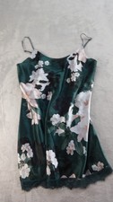 Lilac  London Satin Nightgown XL Romantic Chemise Sleepwear Green Lace