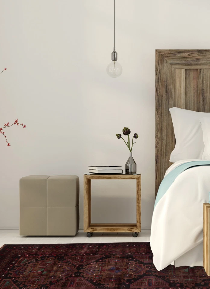 Alfombra de lana oriental anudada a mano vintage negra, marrón tradicional de 3'8" x 6'8" Foto 2 de 4