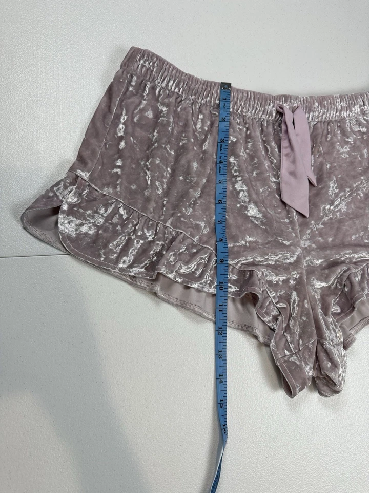 Victorias Secret Womens Lounge Ruffle Crushed Velvet Sleep Shorts Size XL - Image 4 of 4