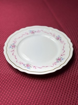 Kuchenteller Royal Limoges Rosendekor Rosa Band Goldrand 