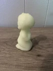 Vintage Fenton Satin Uranium Custard Glass Praying Girl Figurine Blacklight Glow