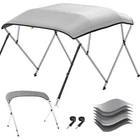 KAKIT Boat Bimini Top 3 Bow/ 4 Bow Canopy Boat Cover 6ft / 8ft Long With Frame