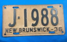 1936 NEW BRUNSWICK LICENSE PLATE -J-1988