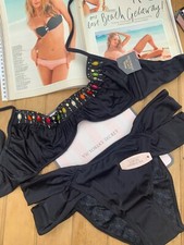 Victoria's Secret Beaded Halter Brazilian Bikini Set S/M US