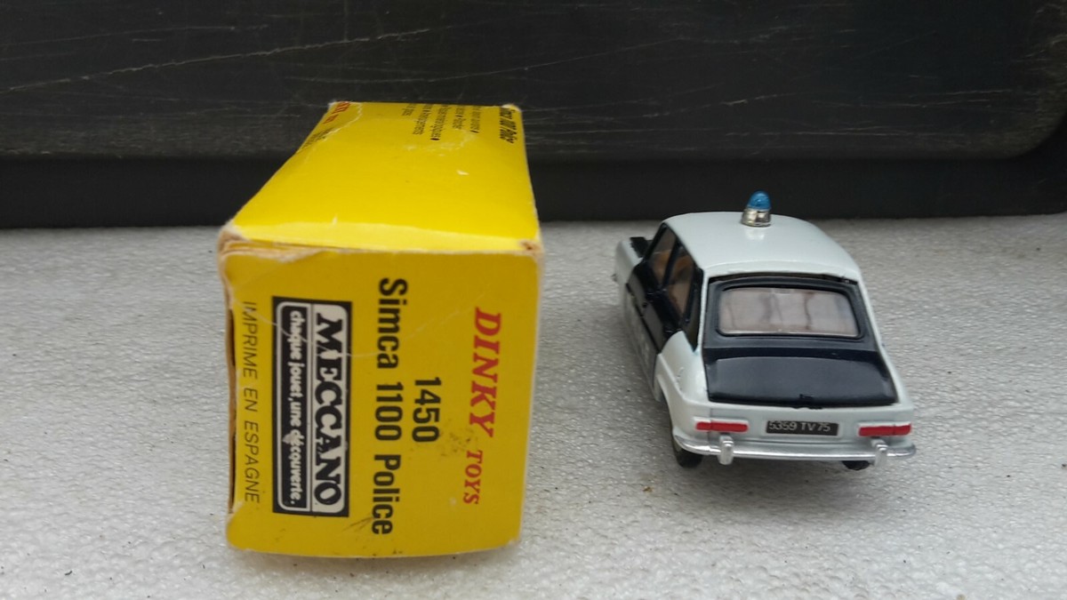 Dinky Toys Simca 1100 Police – 1/43 – Espagne – Boîte Abîmée, Voiture Neuve