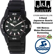 VQ84J005 Q&Q 100-METRES GENTS DIVER STYLE WATCH CITIZEN MADE - SWIMMING WATCH
